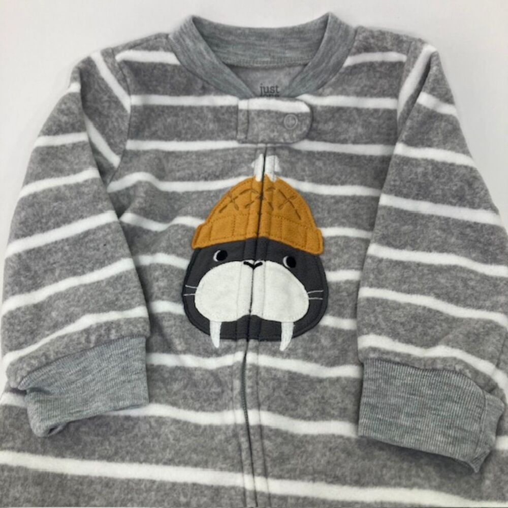 Carter's Sleeper 6M Grey and White Striped